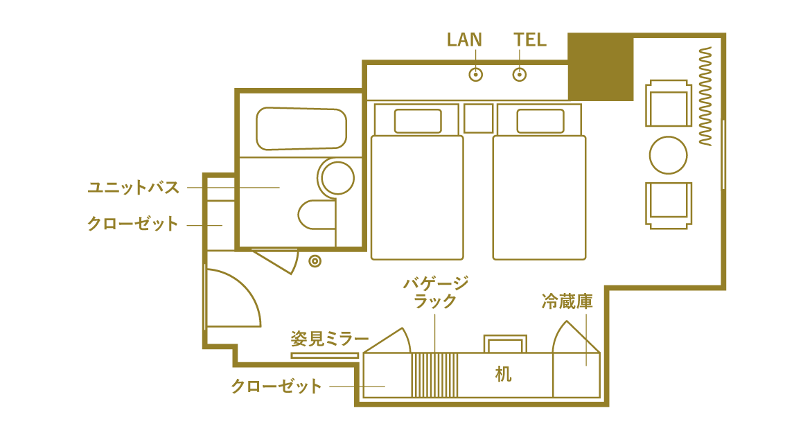 おもろツインルーム平面図