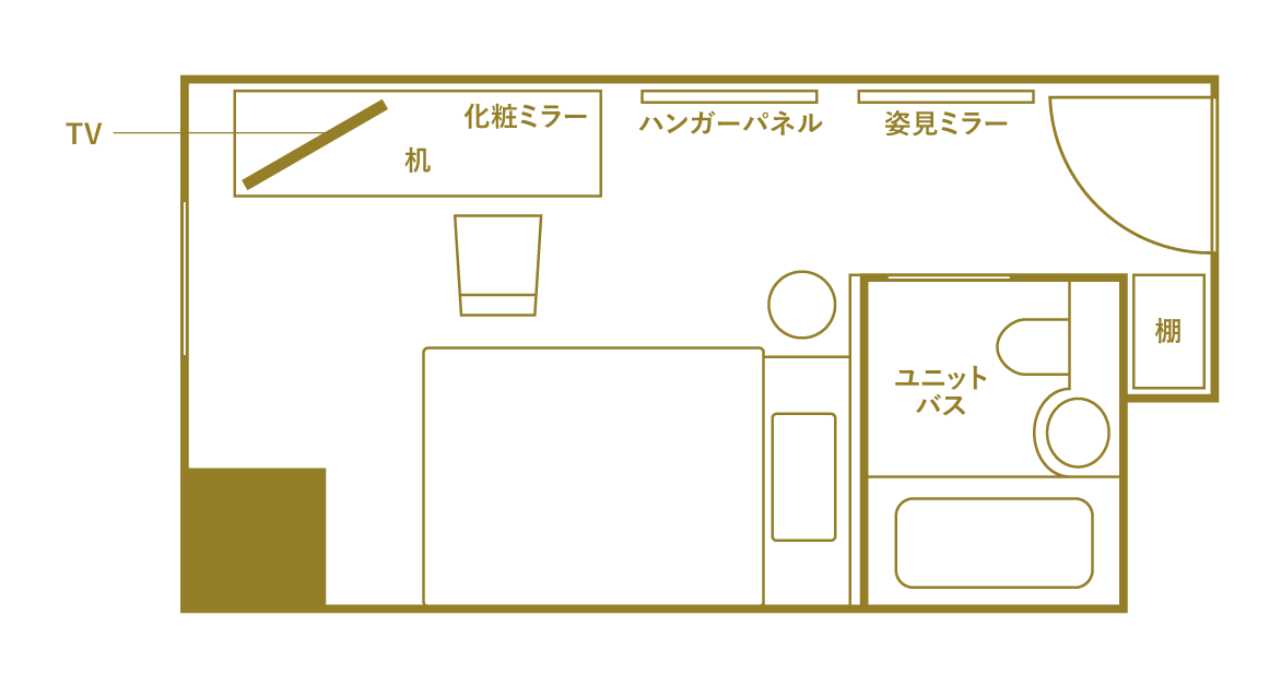 シングルルーム平面図